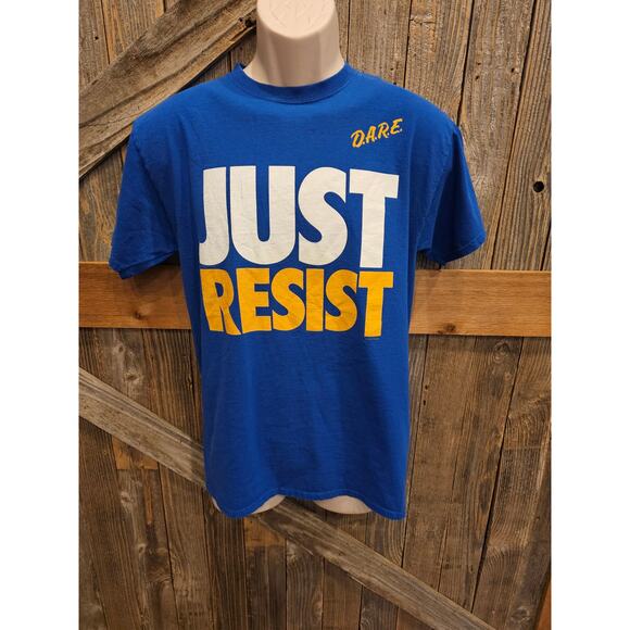 Hanes Other - Vintage 90's D.A.R.E. Keep Kids Off Drugs T-Shirt Just Resist Men's M Blue *